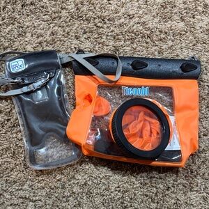 Aqua vault cell phone waterproof case and Orange Waterproof Camera Case